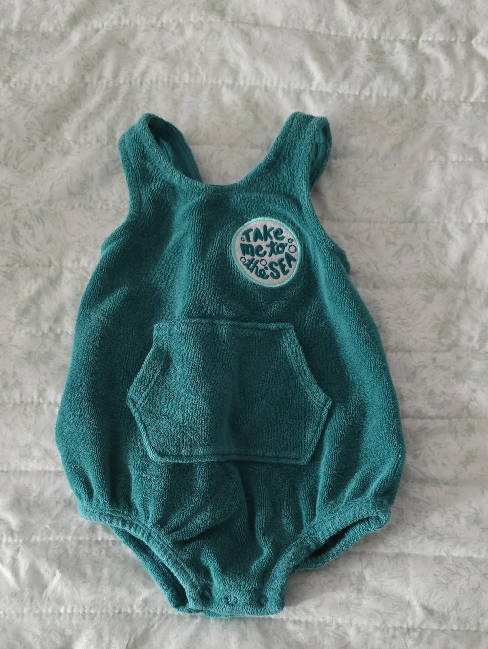 Cat & Jack Teal Baby Terry Cloth Romper